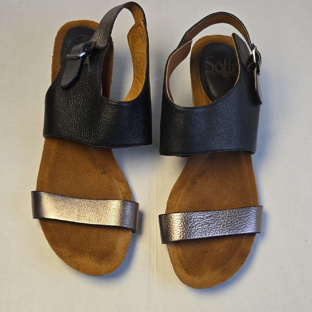 Söfft Black and Bronze Sandals 8M